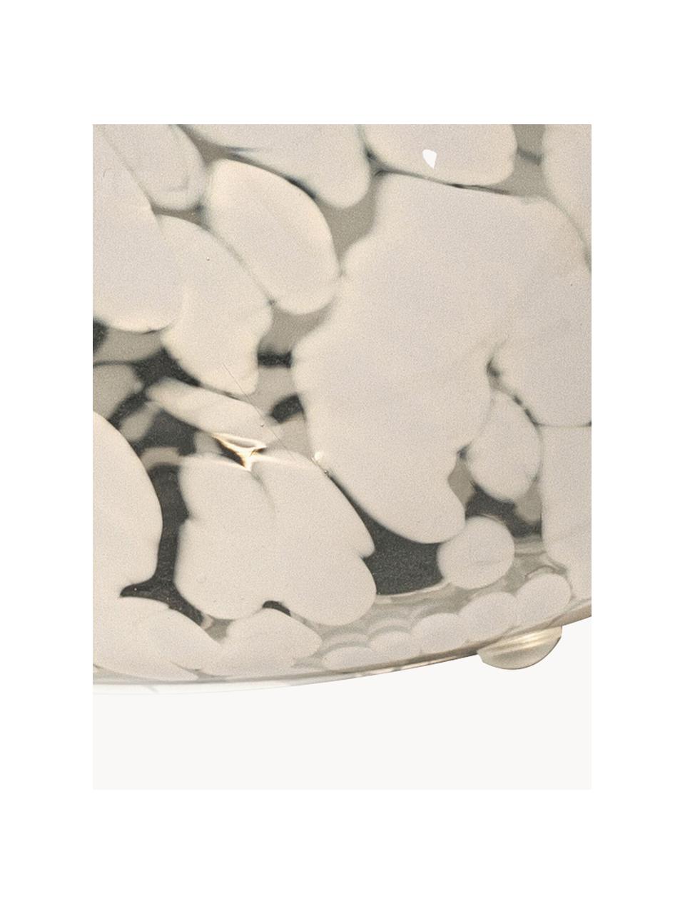 Lámpara de mesa pequeña Globus, tamaños diferentes, Pantalla: vidrio, Cable: plástico, Blanco jaspeado, Ø 13 x Al 10 cm