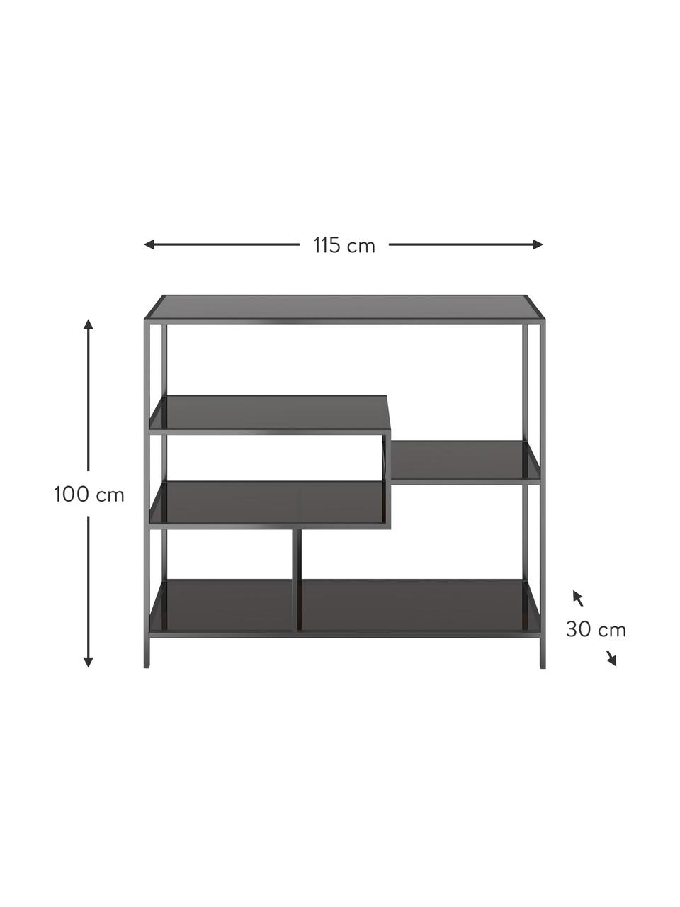 Metall-Regal Loft, Korpus: Stahl, pulverbeschichtet, Schwarz, B 115 x H 100 cm