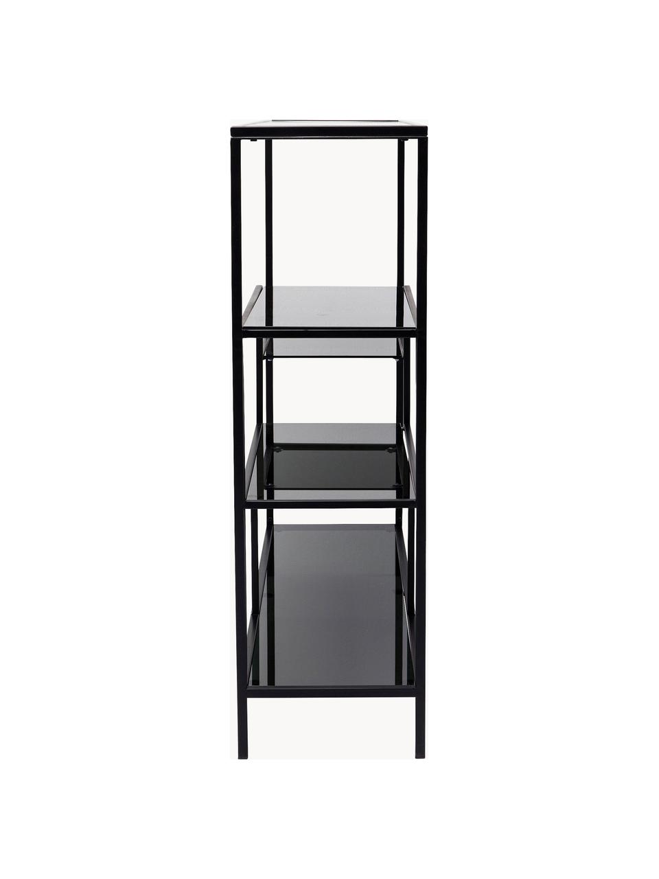 Metalen staande rek Loft, Frame: gepoedercoat staal, Zwart, B 115 x H 100 cm