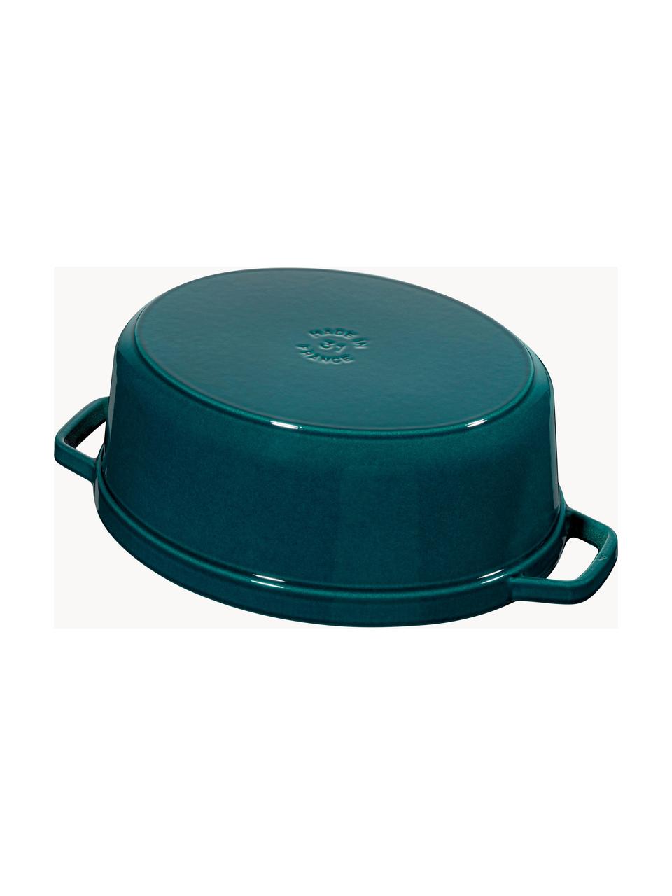 Casseruola ovale in ghisa La Cocotte, Ghisa smaltata, Blu, argento, Larg. 38 x Alt. 17 cm, 5,5 l