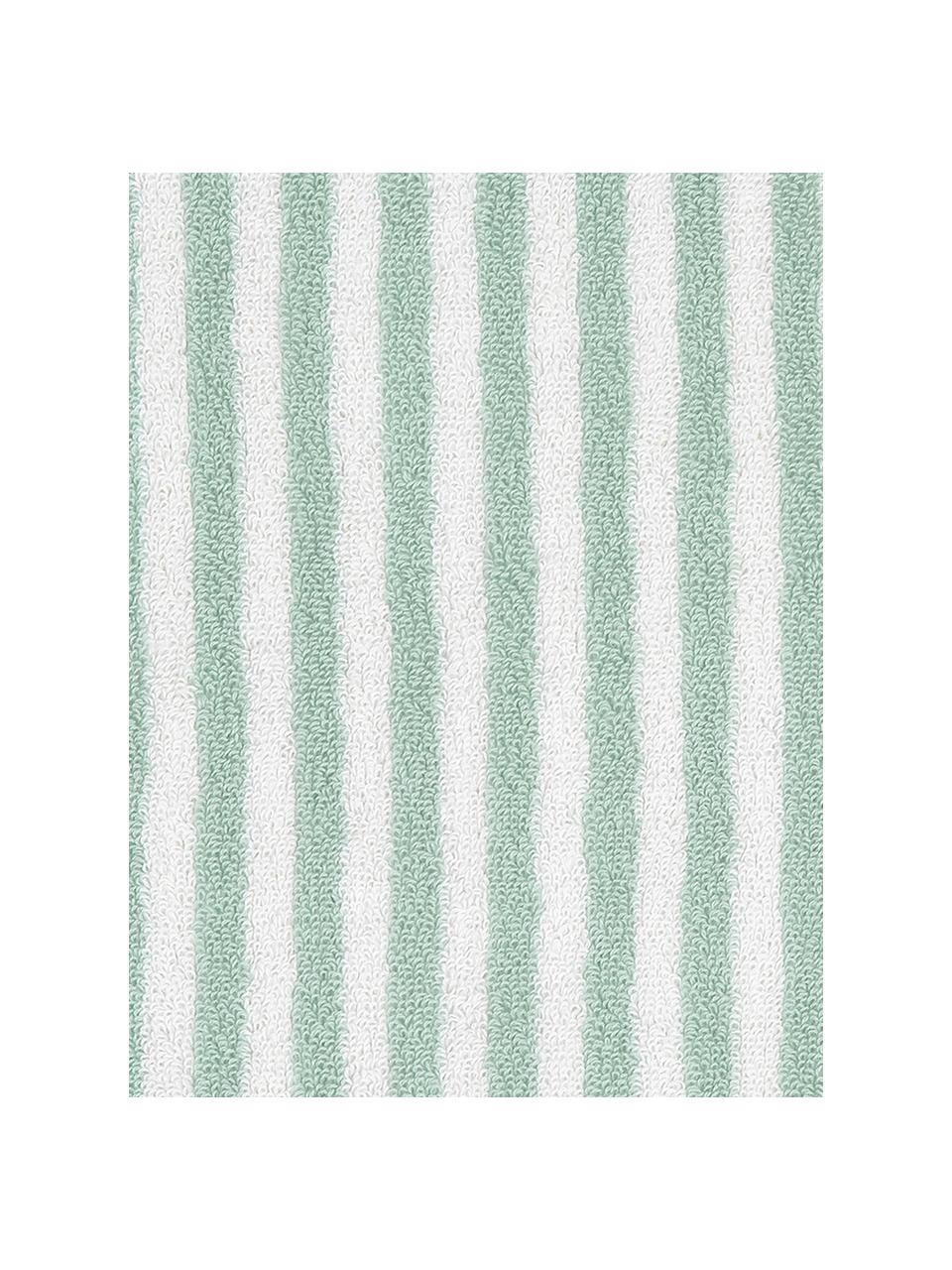 Lot de serviettes de bain à rayures Viola, 3 élém., 100 % coton
Grammage intermédiaire 550 g/m², Vert menthe, blanc, Lot de différentes tailles