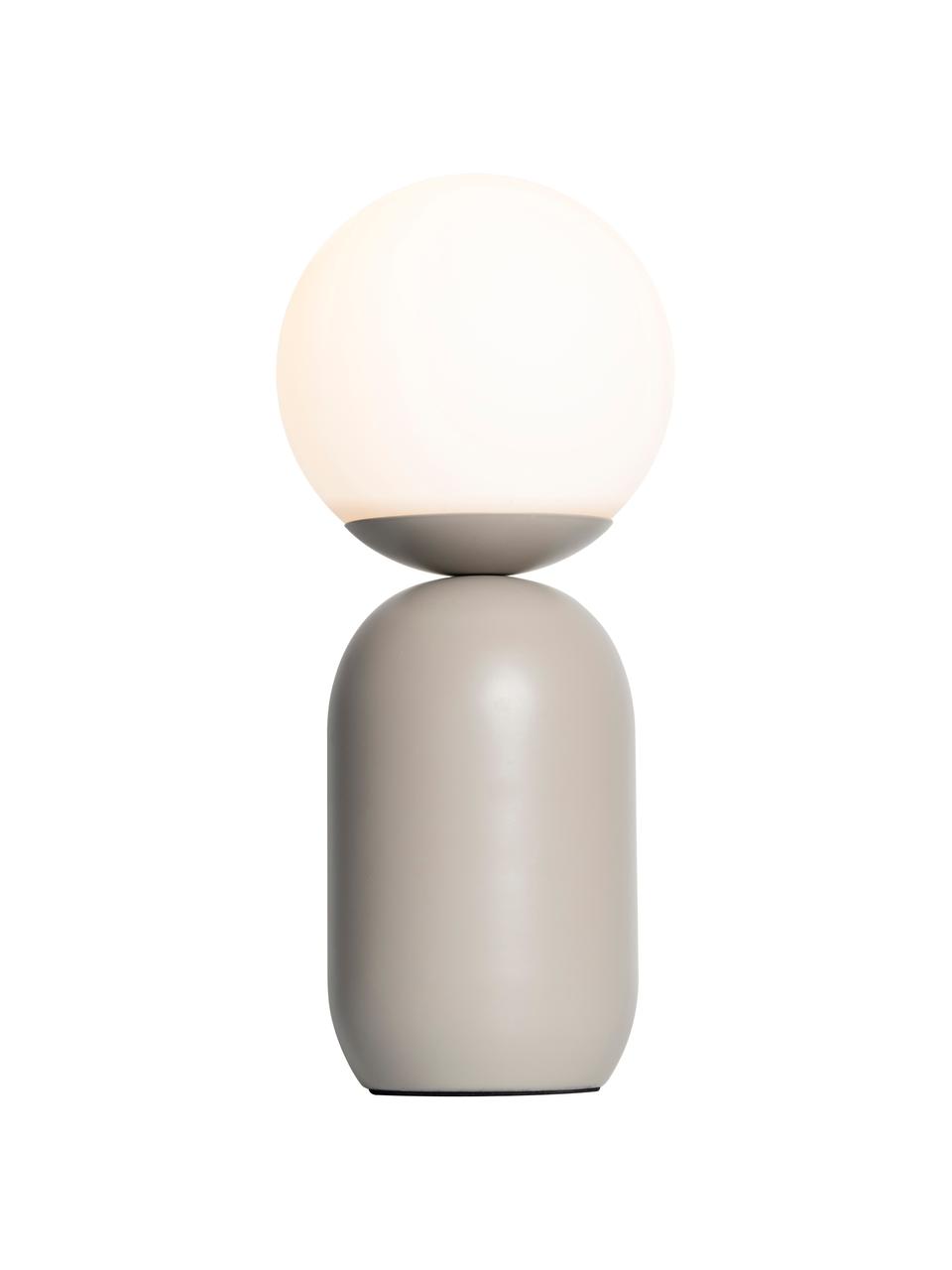 Kleine tafellamp Notti, Lampenkap: glas, Greige, wit, Ø 15 x H 35 cm