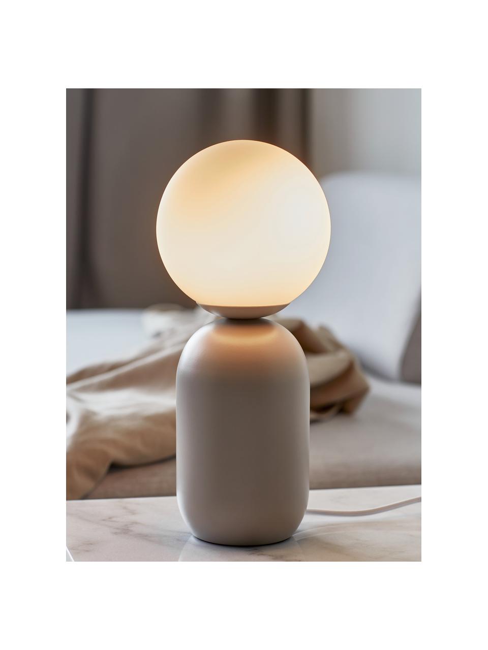 Lampa stołowa Notti, Stelaż: metal powlekany, Greige, złamana biel, Ø 15 x W 35 cm