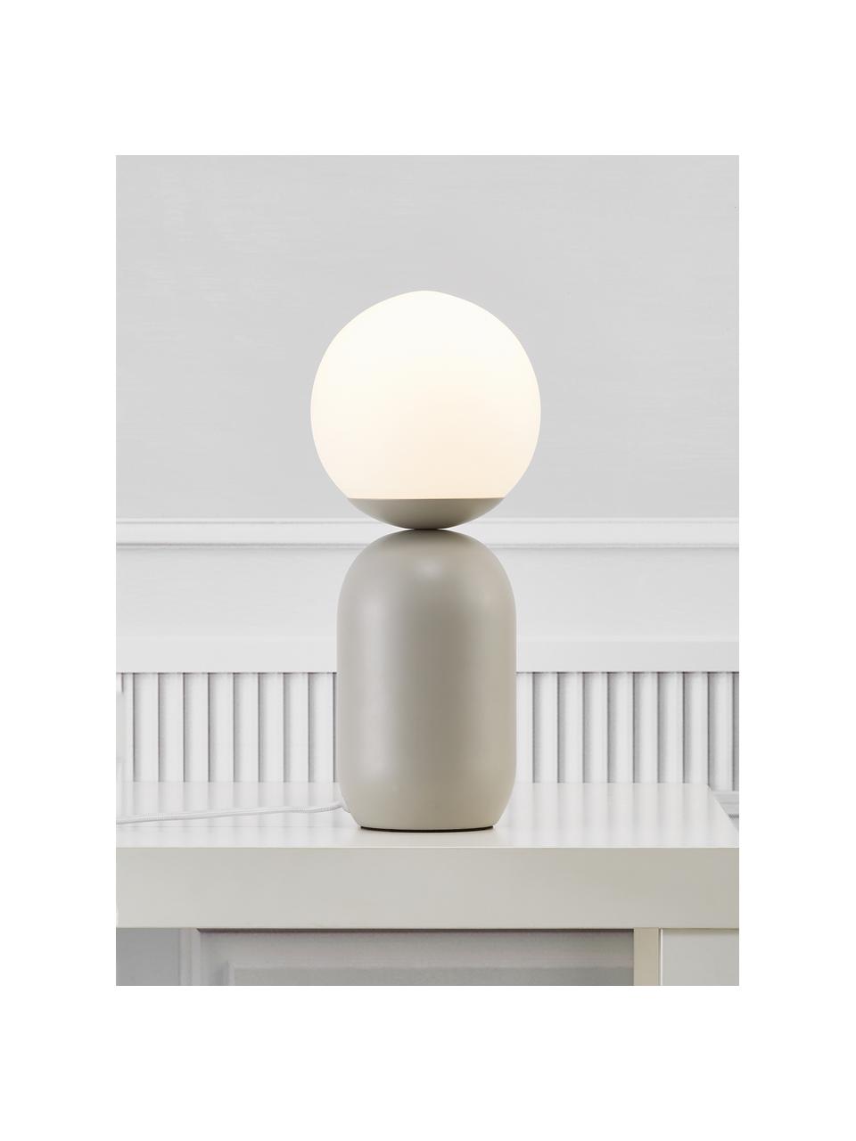 Kleine tafellamp Notti, Lampenkap: glas, Greige, wit, Ø 15 x H 35 cm