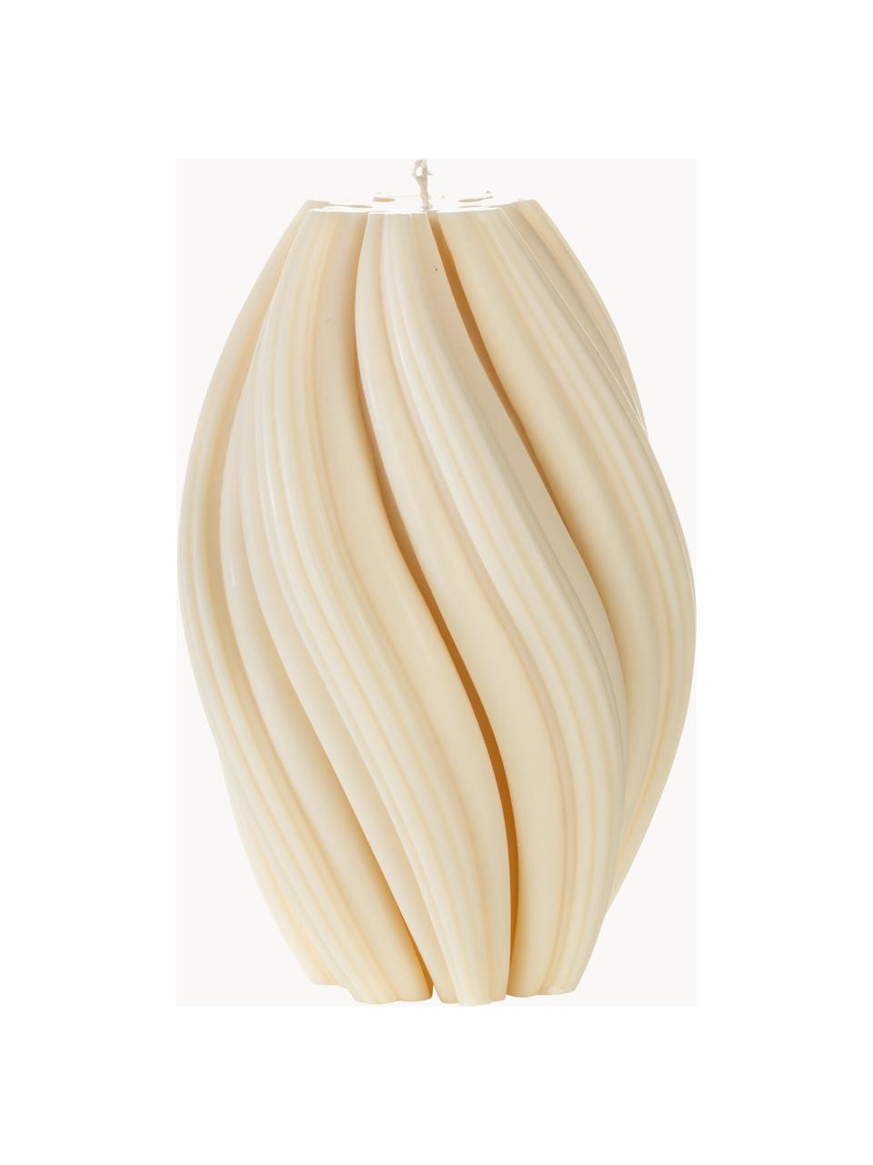Ručně vyrobená designová svíčka Florence, V 19 cm, Vosk, Krémově bílá, Ø 12 cm, V 19 cm