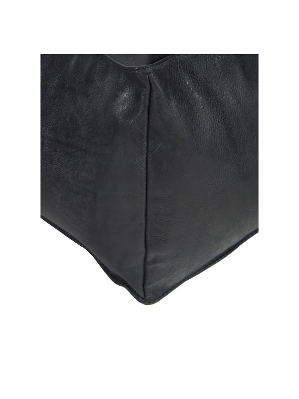 Leder-Bodenkissen Porthos in Schwarz, Bezug: 100% Anilinleder, Schwarz, 80 x 33 cm