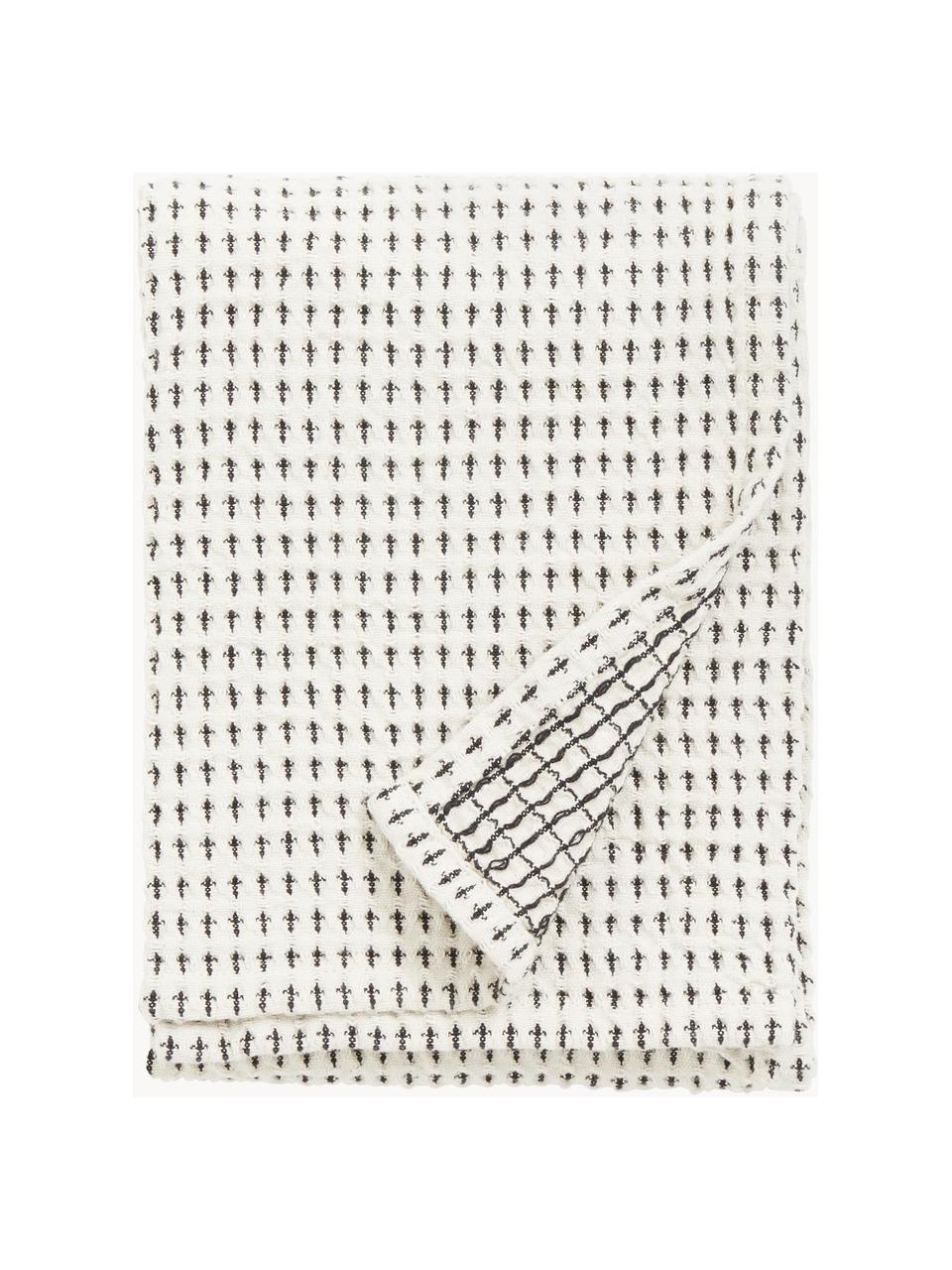 Theedoeken Stirly van katoen, 2 stuks, 100% katoen, Gebroken wit, zwart, B 50 x L 70 cm