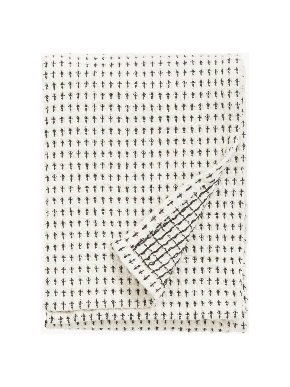 Torchon en coton Stirly, 2 pièces, 100 % coton, Blanc, noir, larg. 50 x long. 70 cm