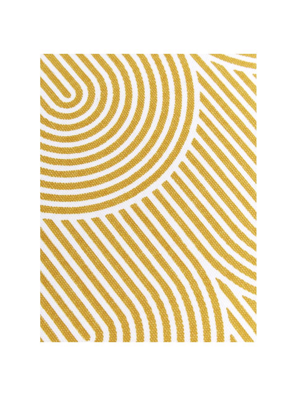 Hohes Sitzkissen Arc in Gelb/Weiß, Bezug: 100% Baumwolle, Gelb, 40 x 40 cm