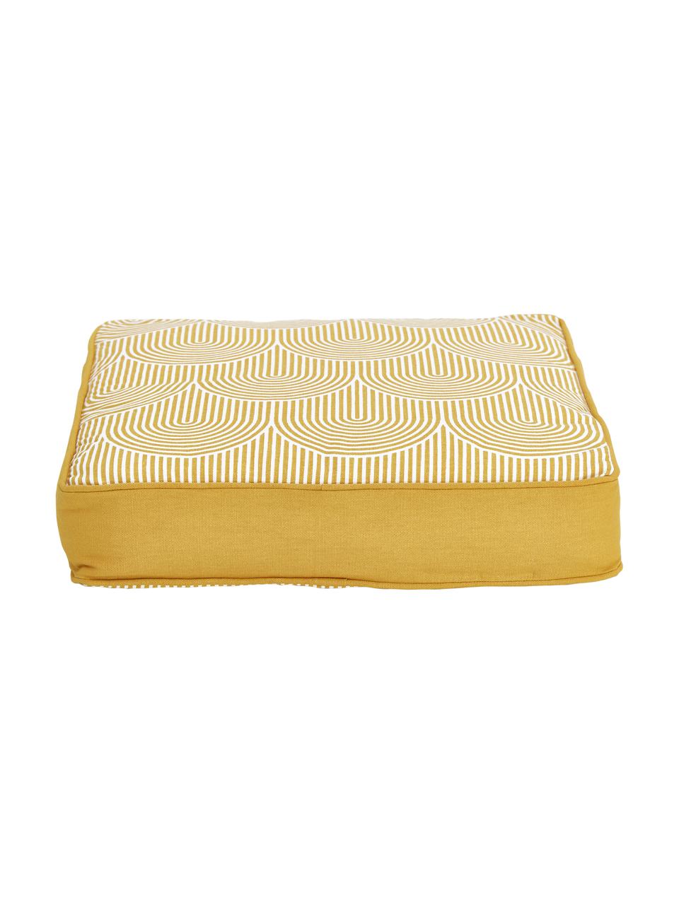 Cuscino sedia alto giallo/bianco Arc, Rivestimento: 100% cotone, Giallo, Larg. 40 x Lung. 40 cm