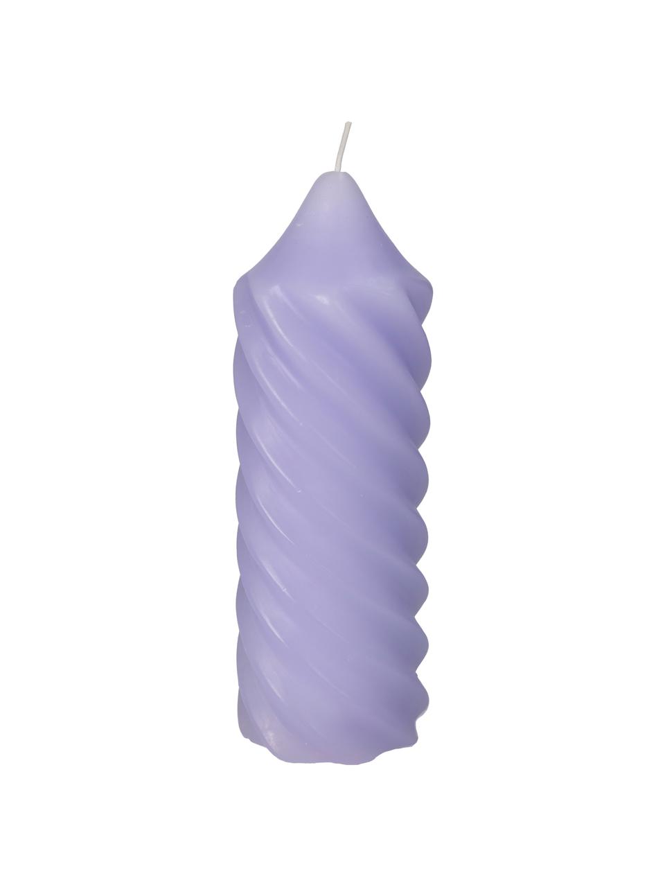 Świeca pieńkowa Spiral, Wosk, Lila, Ø 7 x W 20 cm