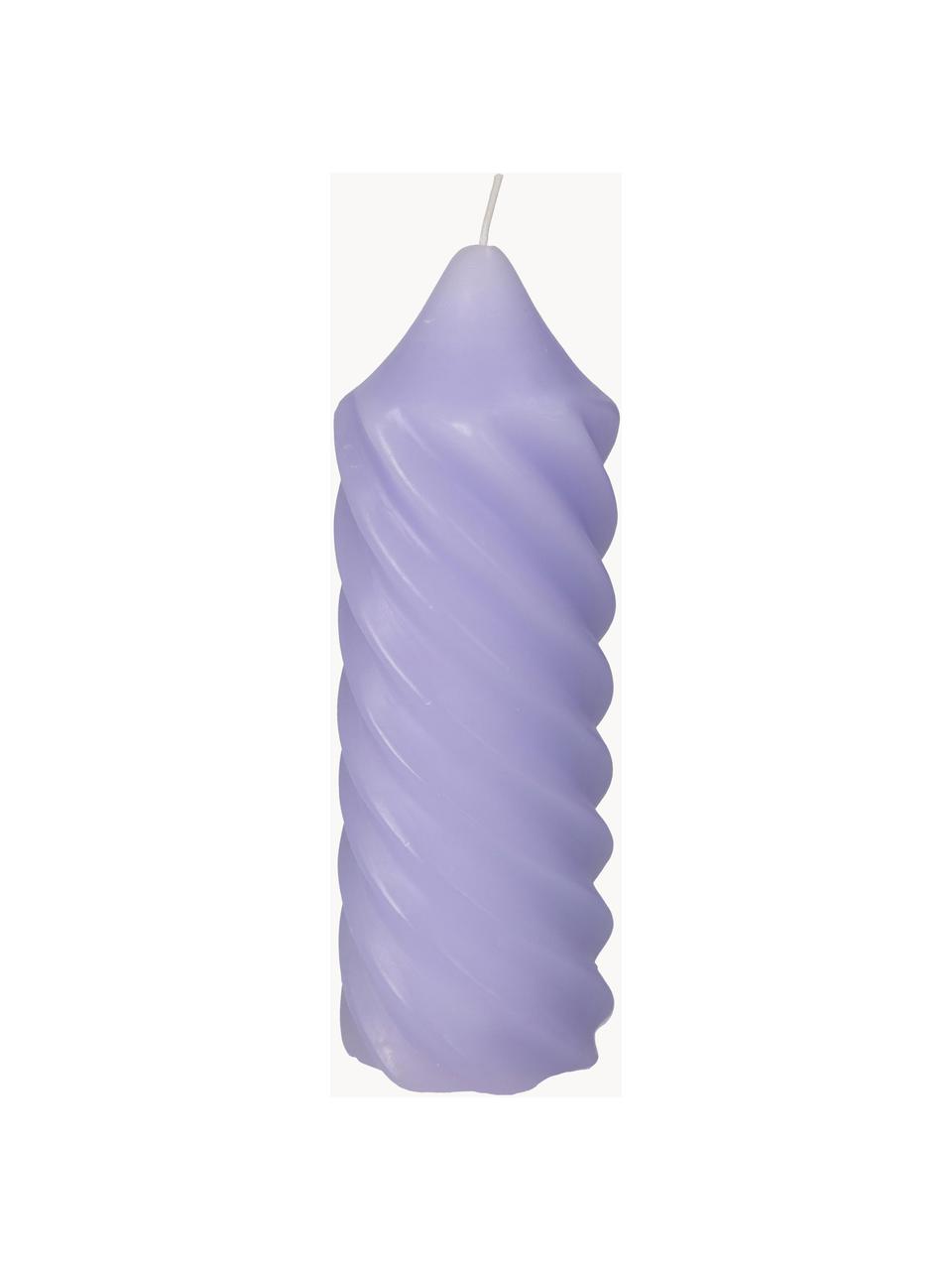 Grand pilier lilas Spiral, Cire, Lilas, Ø 7 x haut. 20 cm