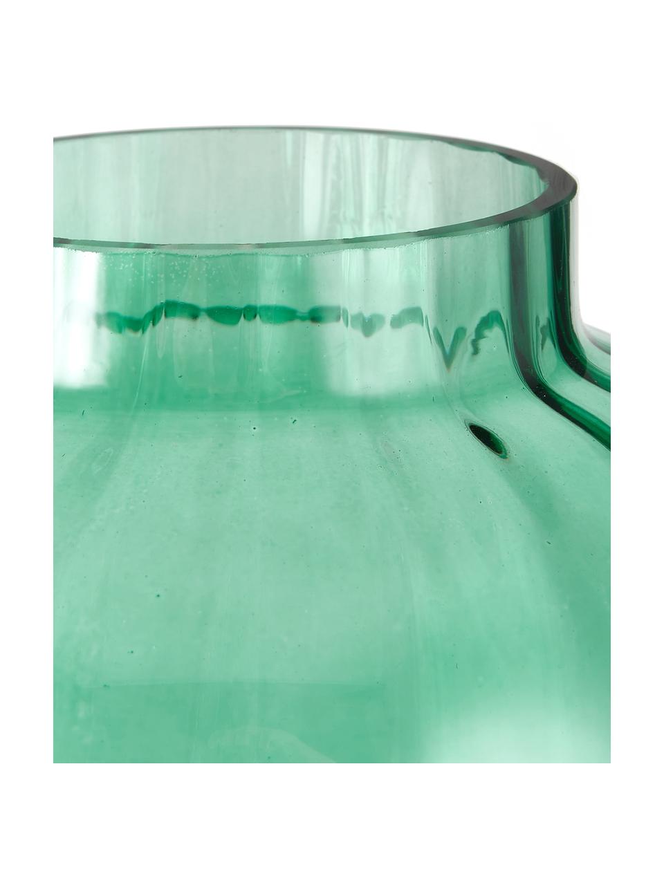 Veľká ručne fúkaná váza zo skla Stina, Ľahko priehľadná svetlozelená