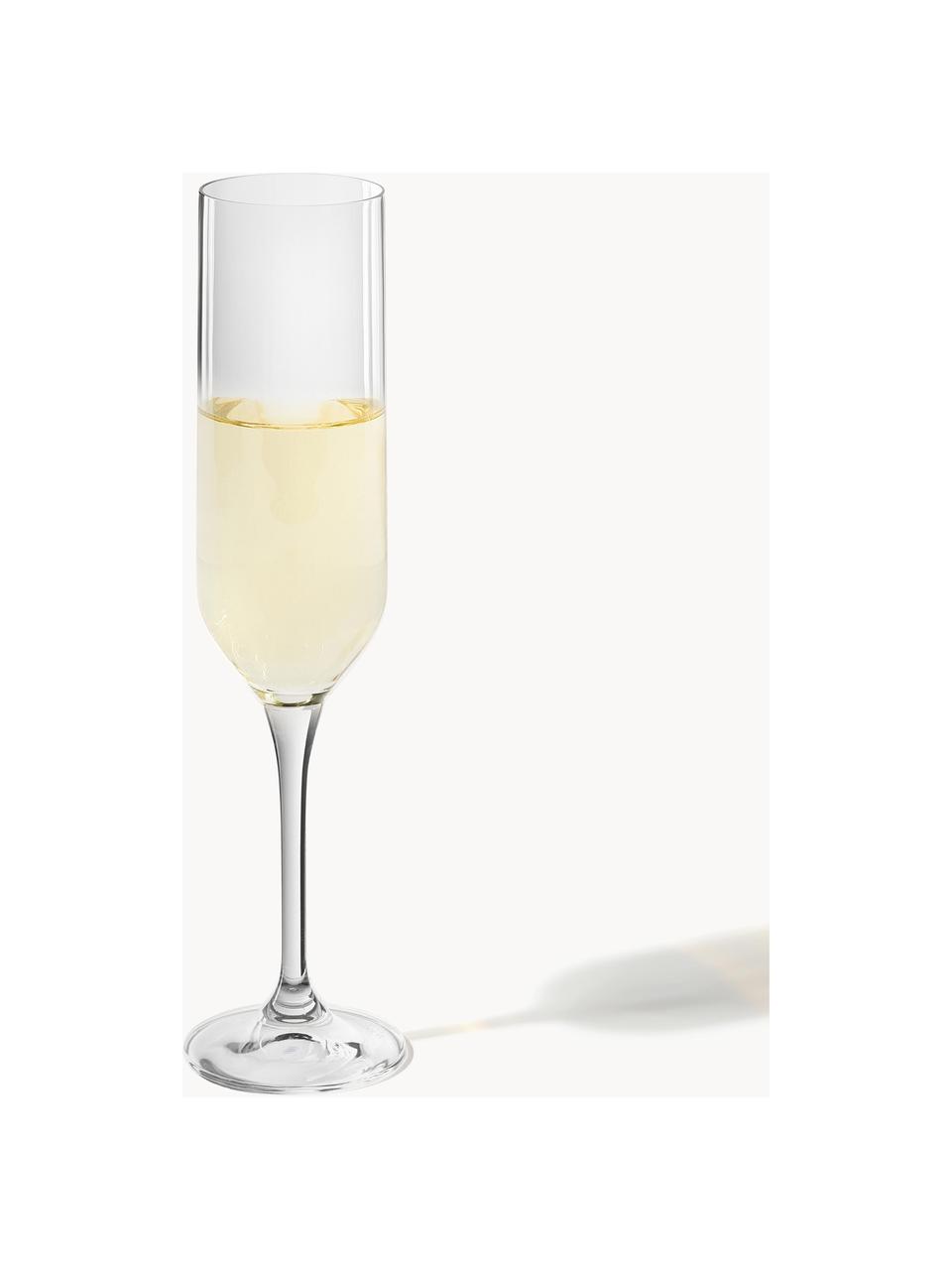 Champagneglazen Eleia, 4 stuks, Glas, Transparant, Ø 5 x H 25 cm, 225 ml