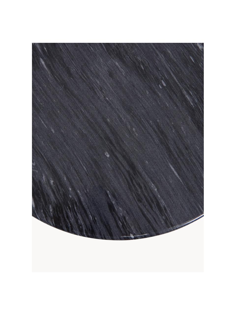 Marmeren tuintafel Loire, Tafelblad: marmer, Frame: gepoedercoat metaal, Donkergrijs, Ø 60 x H 72 cm