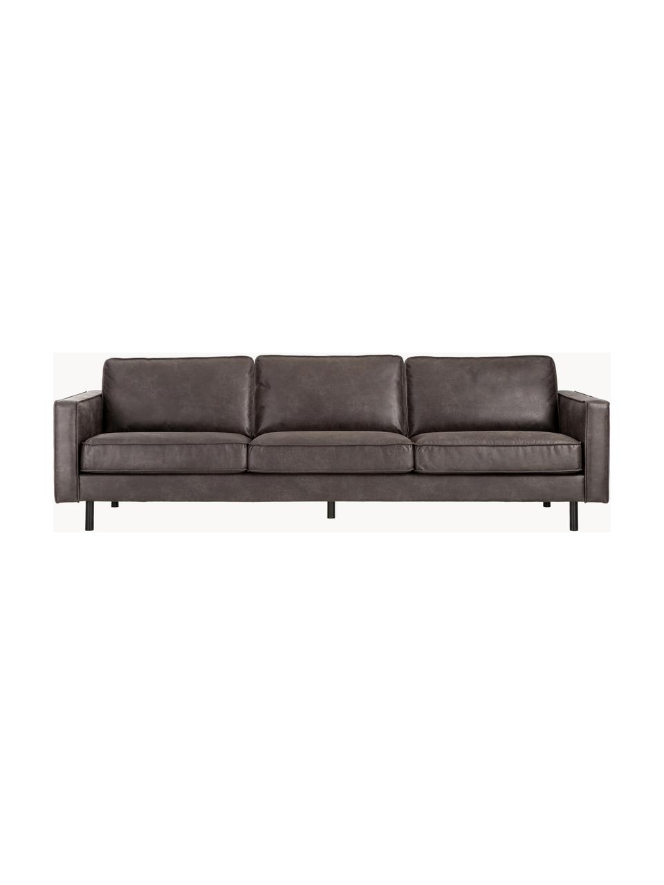 Sofa Hunter (3-Sitzer) aus recyceltem Leder, Bezug: Recyceltes Leder (70% Led, Gestell: Massives Kiefernholz, hoc, Füße: Metall, pulverbeschichtet, Leder Anthrazit, B 264 x T 90 cm