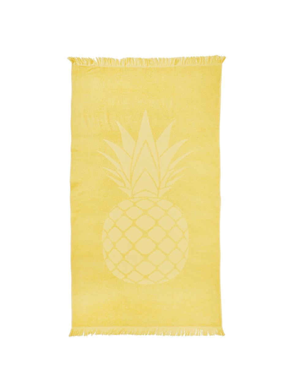 Ręcznik plażowy Capri Pineapple, Żółty, S 90 x D 160 cm