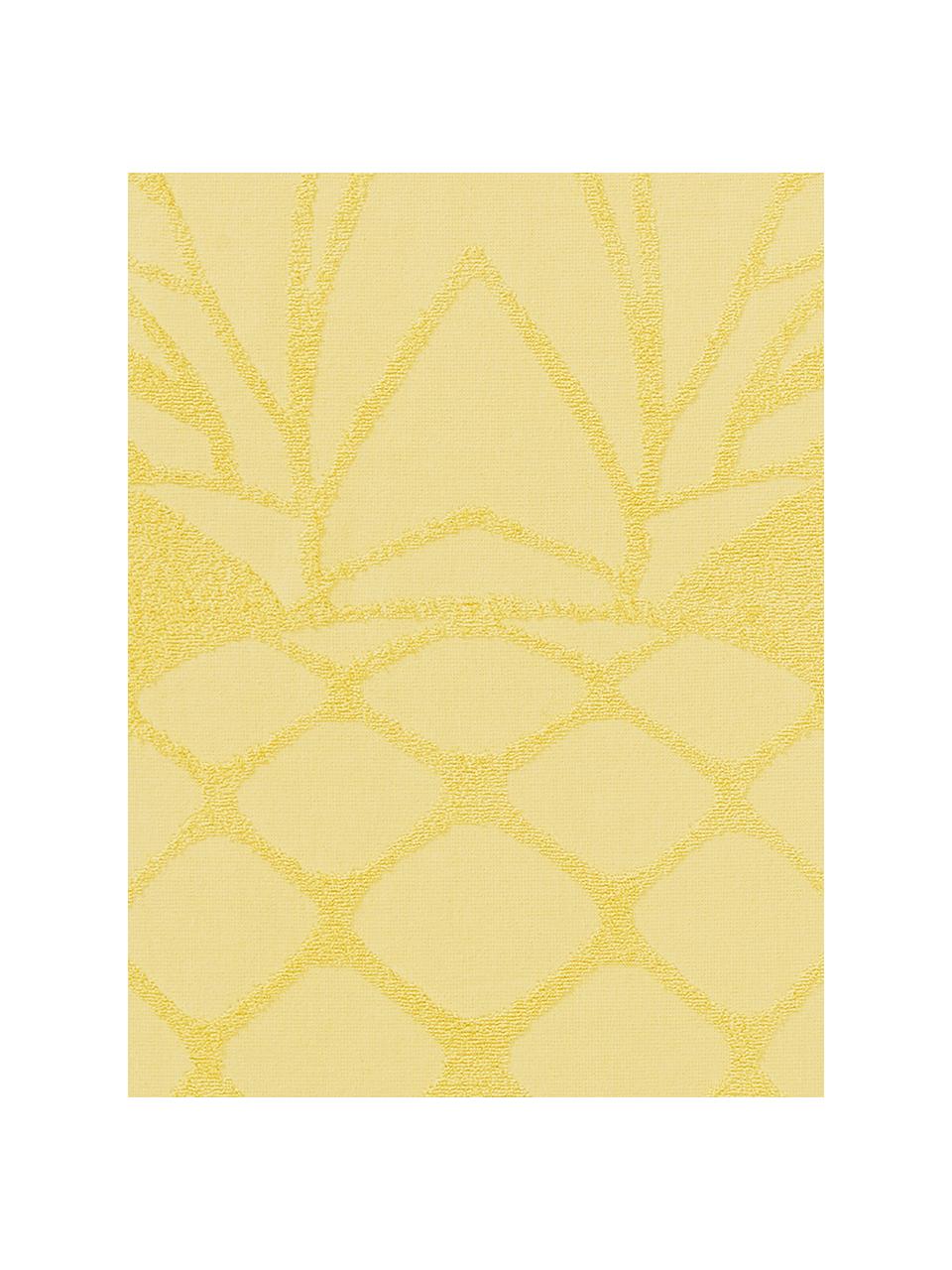 Telo mare in cotone Capri Pineapple, Giallo, Larg. 90 x Lung. 160 cm