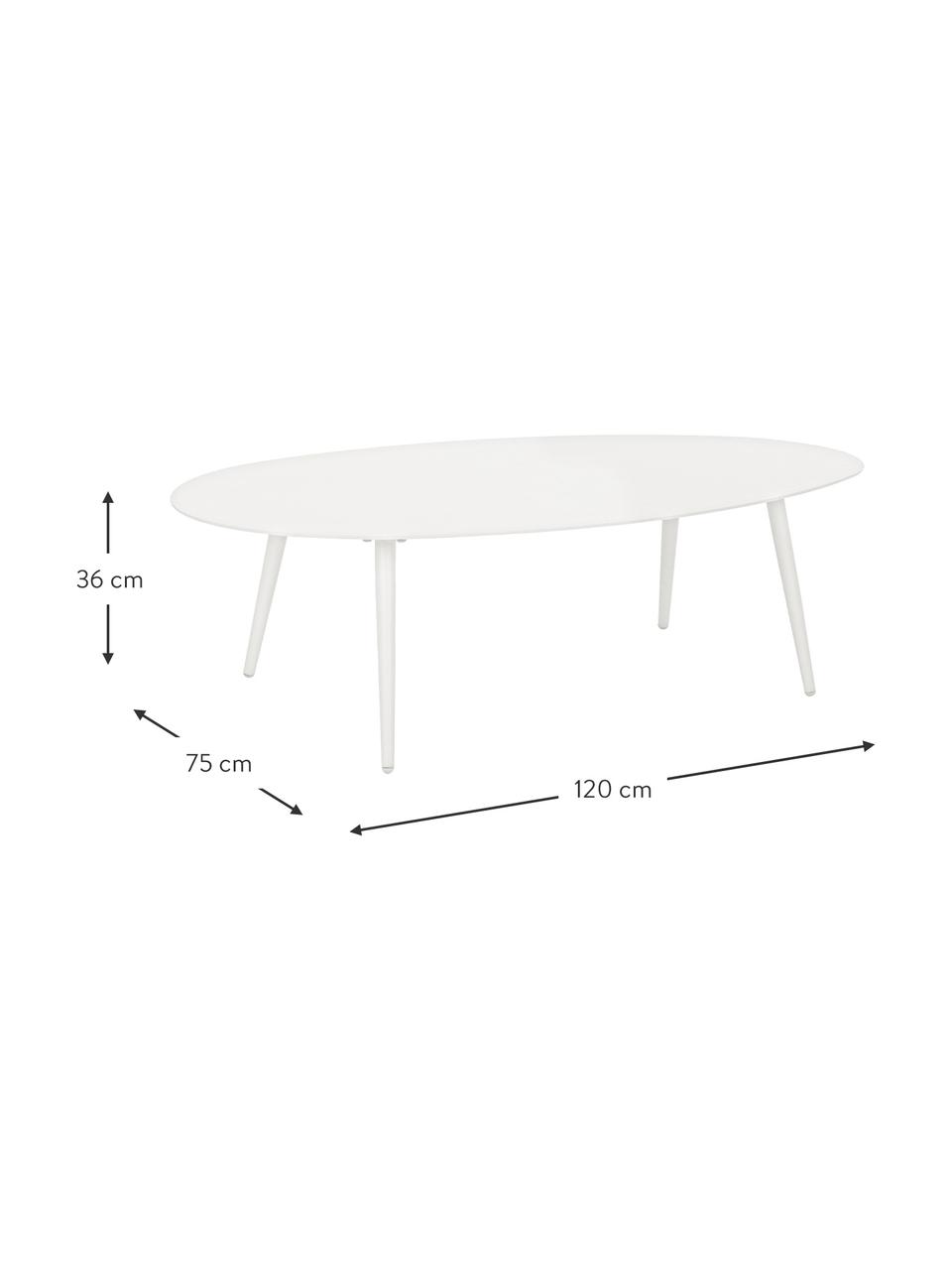 Mesa de centro para exterior Ridley, Aluminio con pintura en polvo, Blanco, An 120 x Al 36 cm