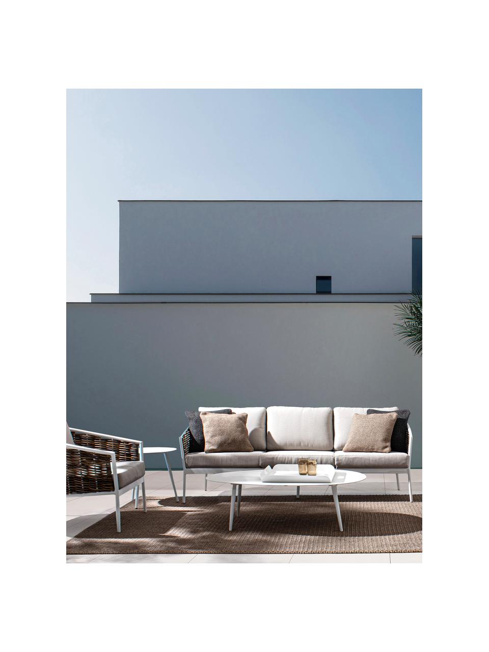 Garten-Couchtisch Ridley, Aluminium, pulverbeschichtet, Weiß, B 120 x H 36 cm