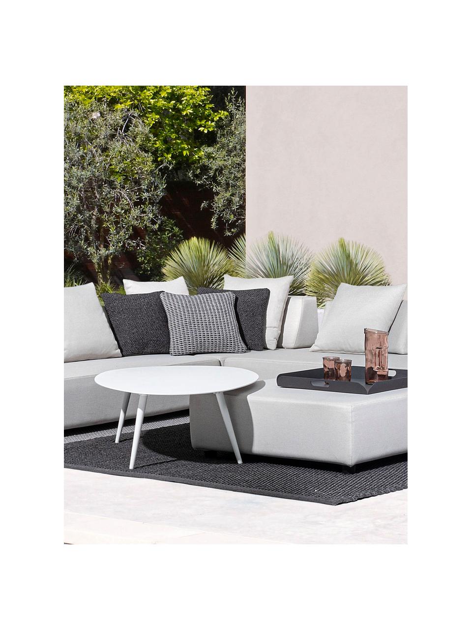 Garten-Couchtisch Ridley, Aluminium, pulverbeschichtet, Weiß, B 120 x H 36 cm