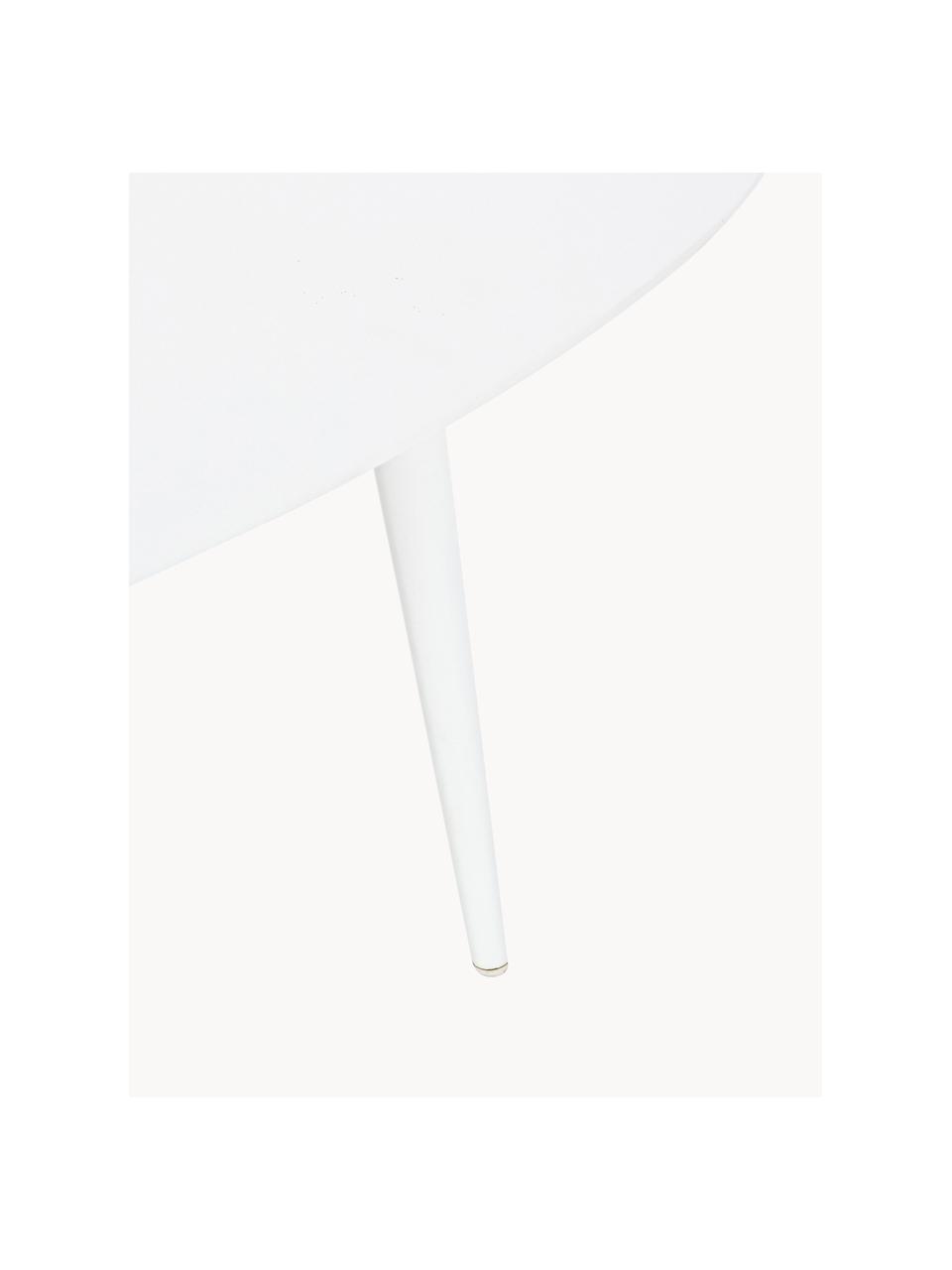 Tavolino da giardino color bianco Ridley, Alluminio verniciato a polvere, Bianco, Larg. 120 x Alt. 36 cm