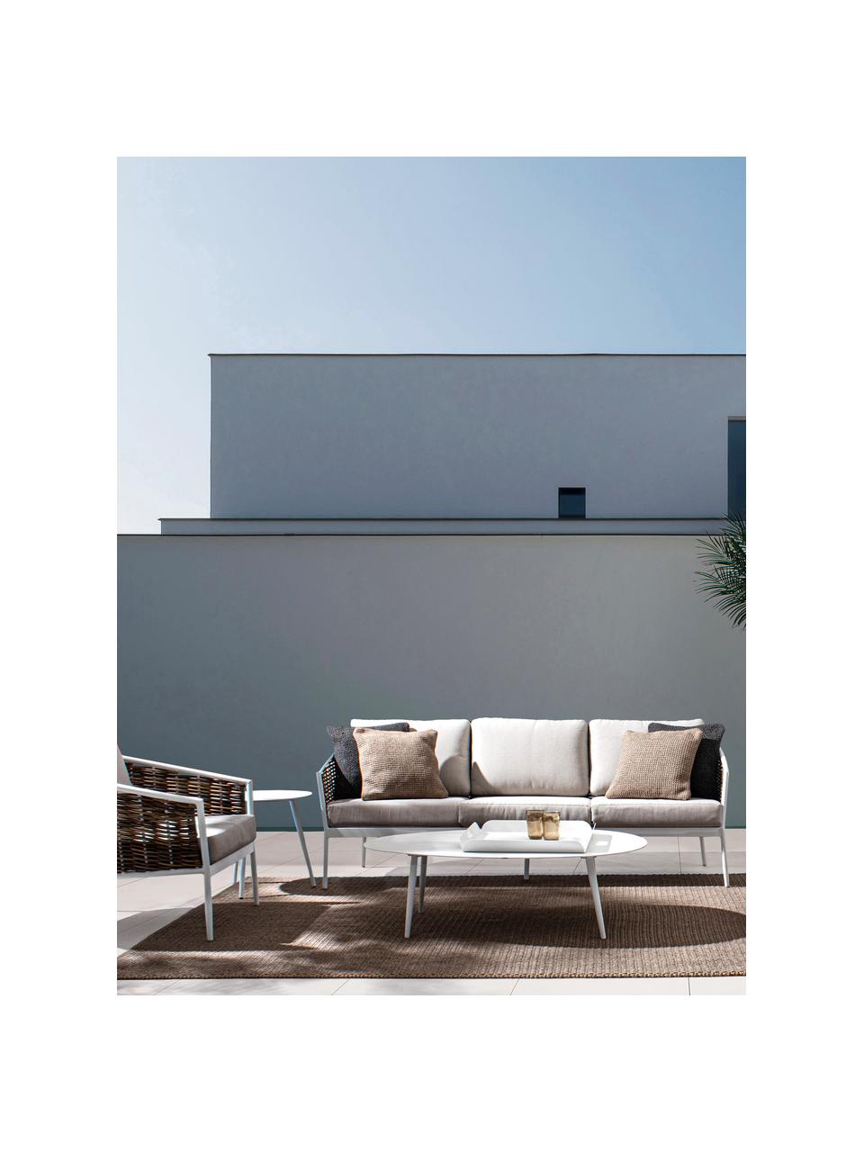 Table basse de jardin Ridley, Aluminium, revêtement par poudre, Blanc, larg. 120 x haut. 36 cm