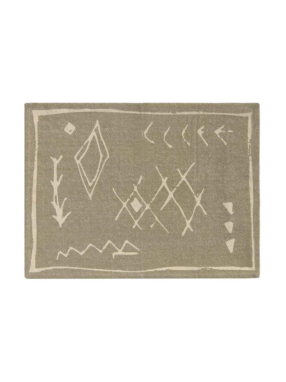 Boho Baumwoll-Tischset Kasba, 100% Baumwolle, Beige, Creme, 40 x 55 cm