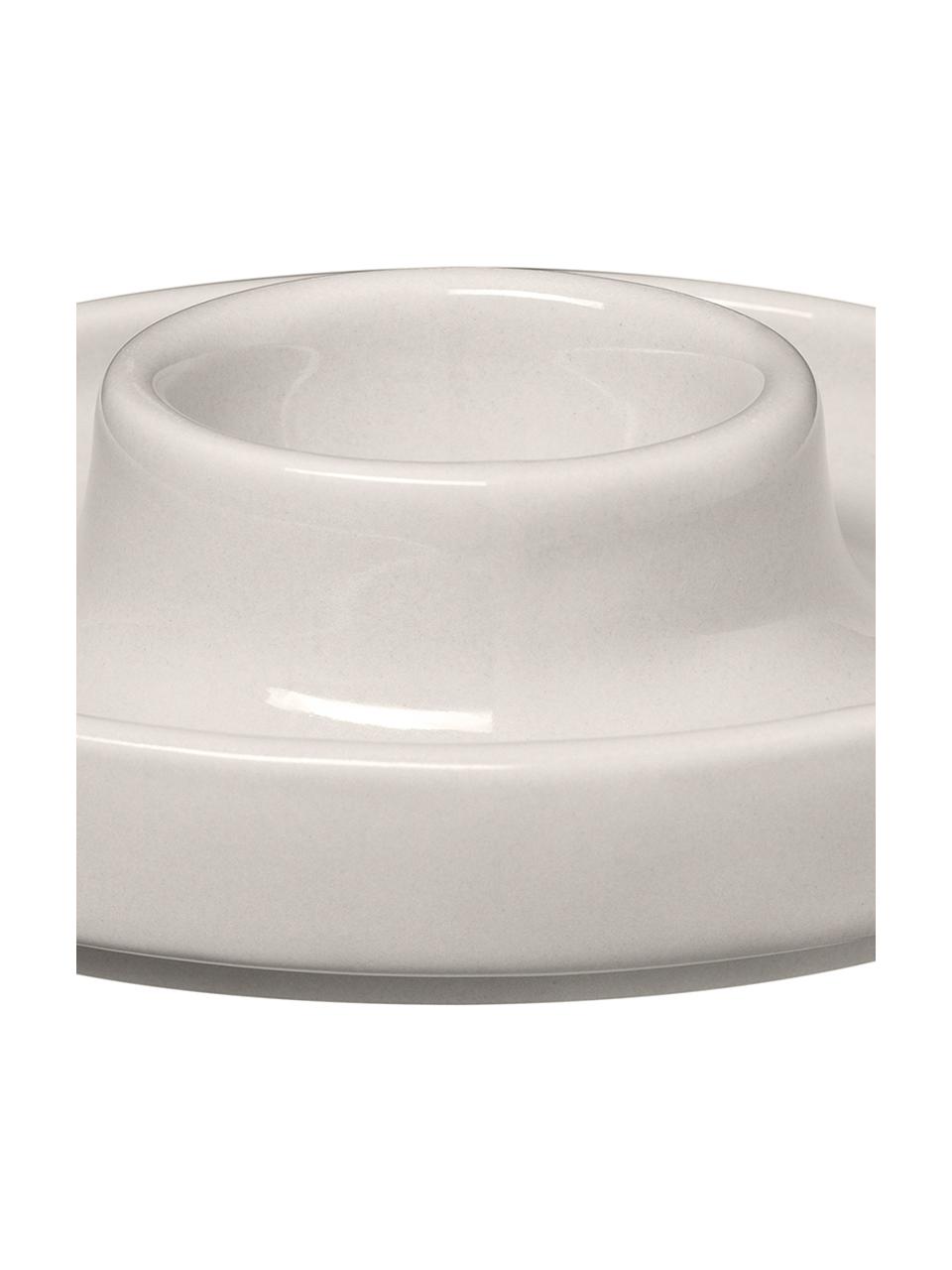 Soportes de huevo Pilar, 2 uds., Cerámica, Blanco crema, Ø 10 x Al 3 cm