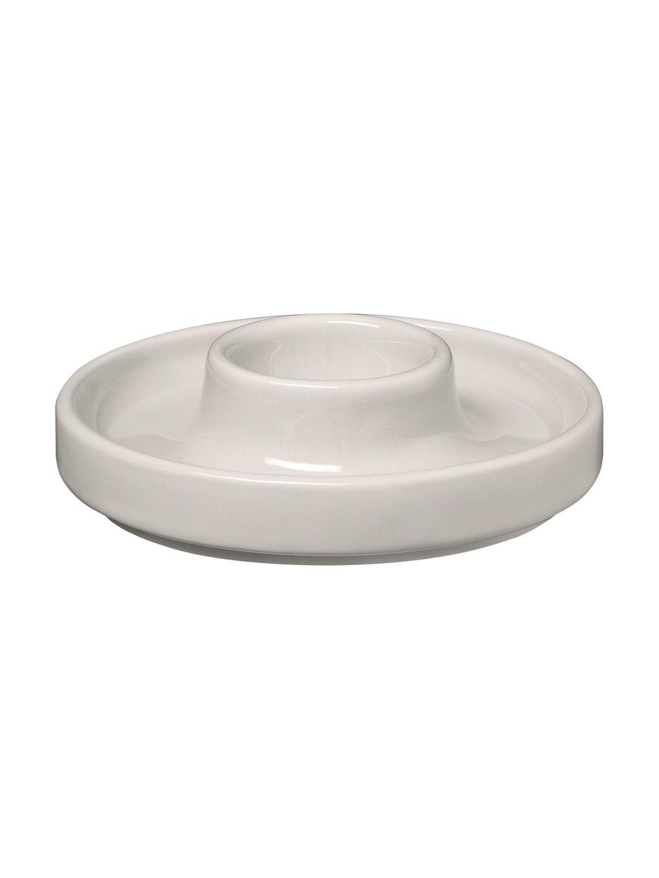 Soportes de huevo Pilar, 2 uds., Cerámica, Blanco crema, Ø 10 x Al 3 cm