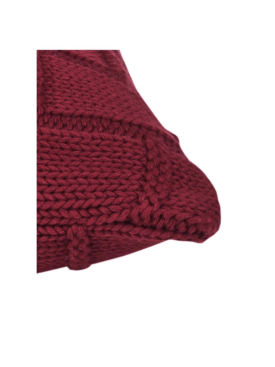 Housse de coussin 40x40 tricot rouge Clara, Rouge