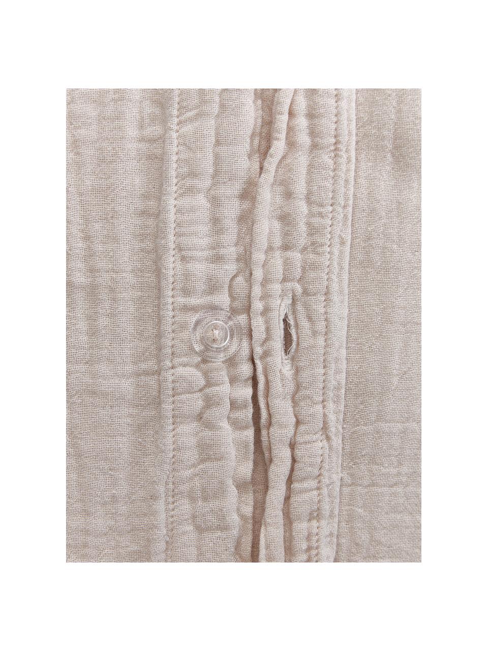Funda nórdica muselina de algodón Odile, Beige, Cama 90 cm (155 x 220 cm)