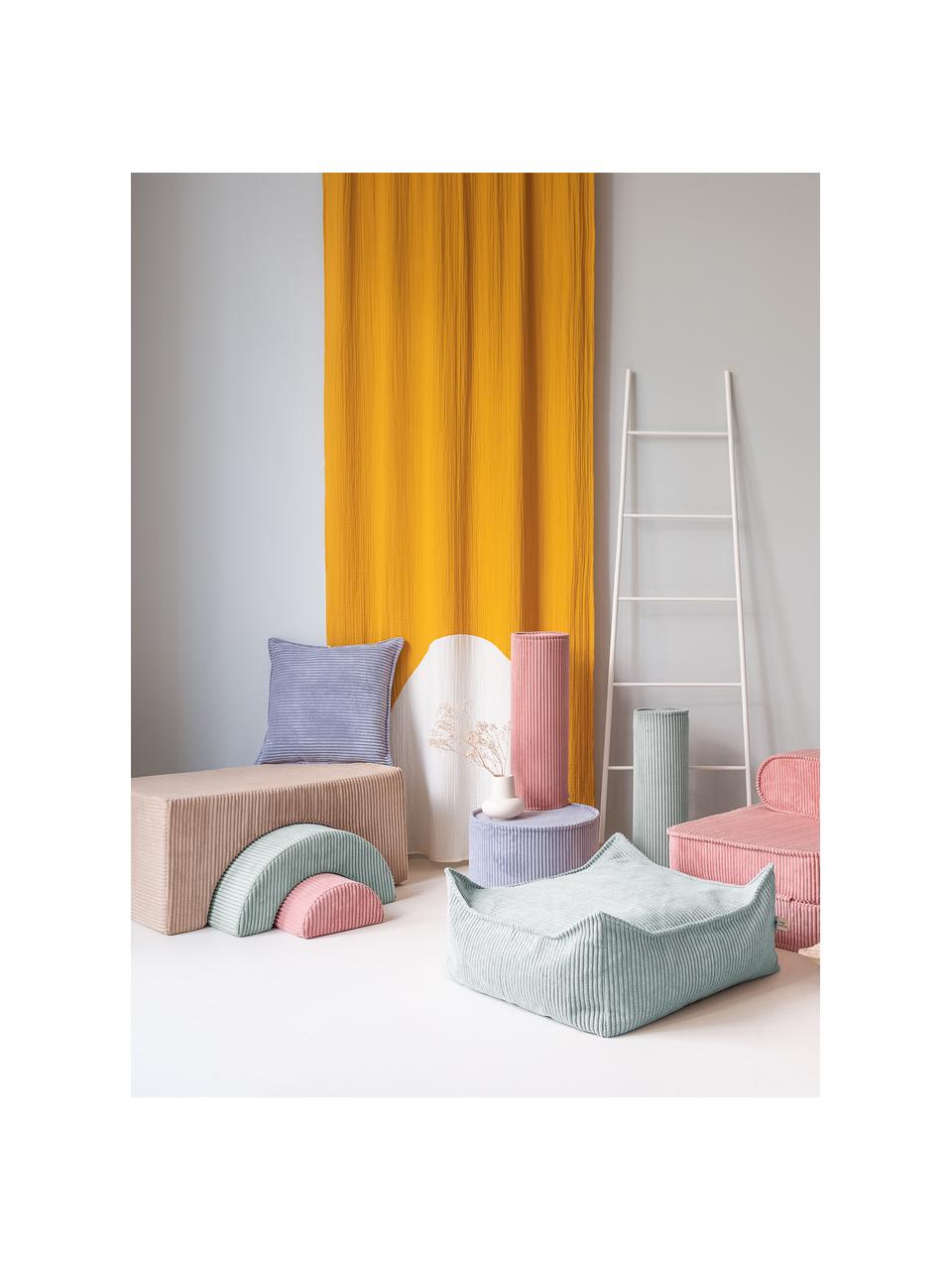 Dětský podlahový polštář z manšestru Sugar, Mátově zelená, Š 60 cm, H 60 cm