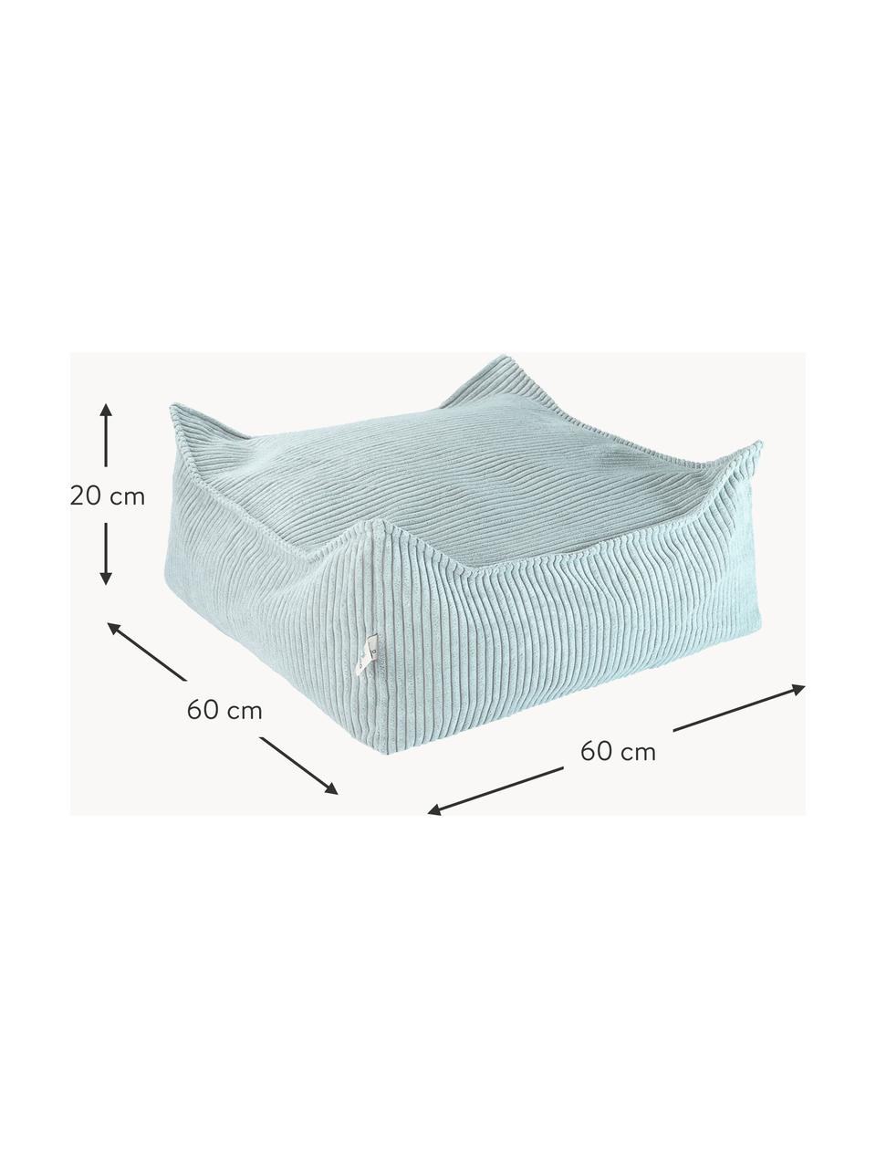 Poduszka podłogowa ze sztruksu dla dzieci Sugar, Tapicerka: sztruks (100% poliester) , Jasnoniebieski sztruks, S 60 x G 60 cm