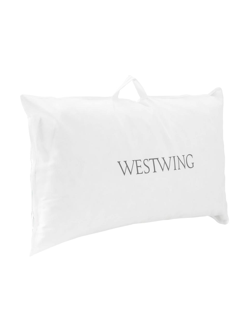 Cuscino medio con piume Standard, Rivestimento: 100% cotone, twill maco c, Bianco, Larg. 80 x Lung. 80 cm