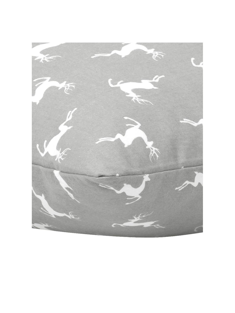 Flanelová posteľná bielizeň Rudolph, Svetlosivá, krémovobiela, 200 x 200 cm + 2 vankúše 80 x 80 cm