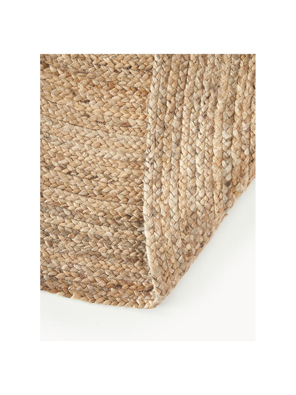 Runder Jute-Teppich Sharmila, handgefertigt, 100 % Jute, Braun, Ø 100 cm (Grösse XS)