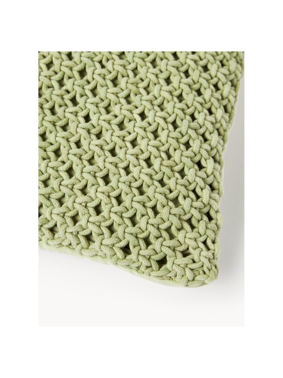 Housse de coussin tricotée en coton Gabrielle, 100 % coton

Le matériau est certifié STANDARD 100 OEKO-TEX®, 11.HIN.00050, Hohenstein HTTI, Vert, larg. 45 x long. 45 cm