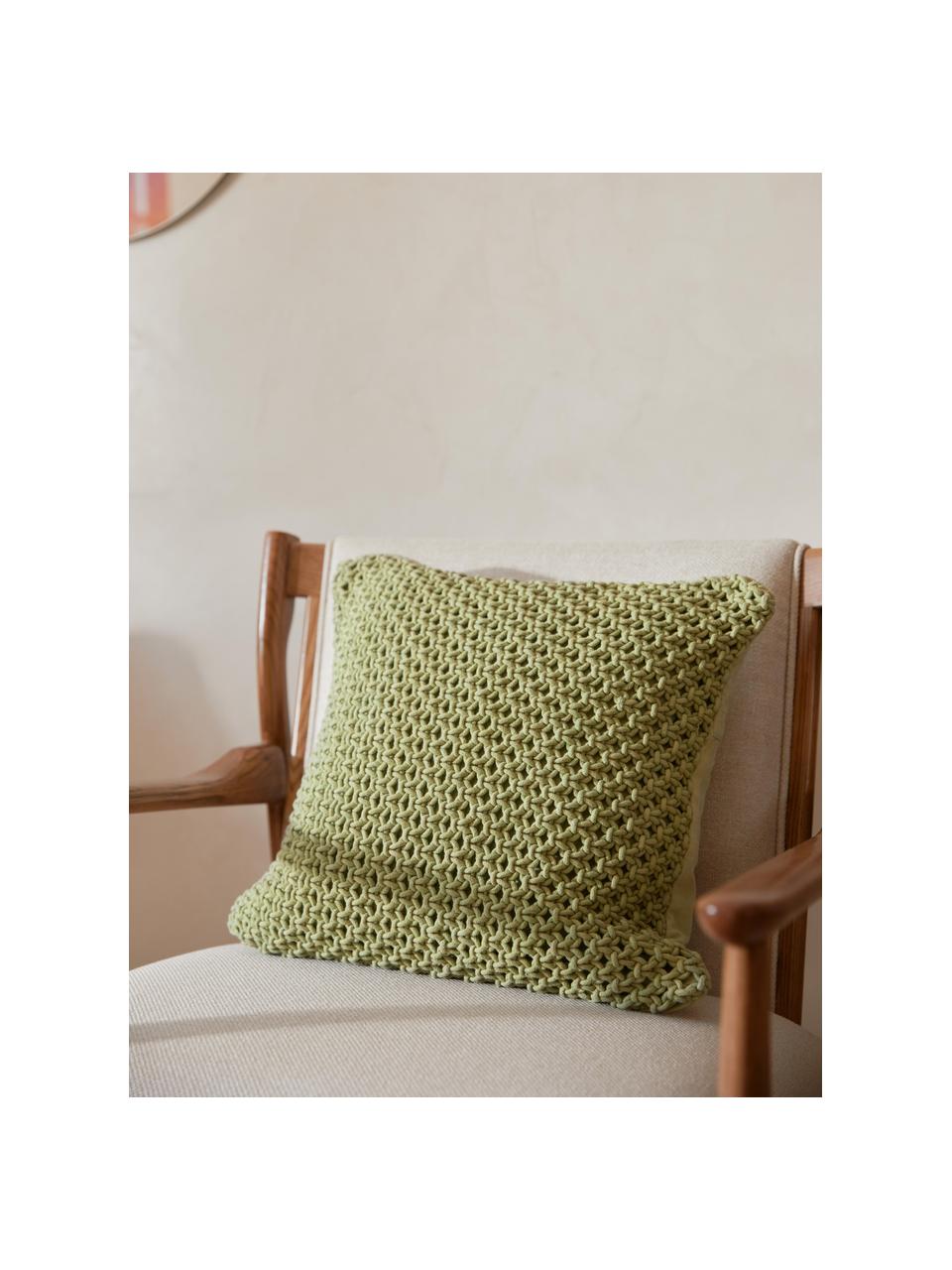 Housse de coussin tricotée en coton Gabrielle, 100 % coton

Le matériau est certifié STANDARD 100 OEKO-TEX®, 11.HIN.00050, Hohenstein HTTI, Vert, larg. 45 x long. 45 cm