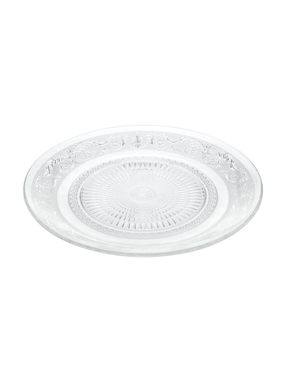 Assiettes plates en verre texturé Imperial, 6 pièces, Verre, Transparent, Ø 25 cm