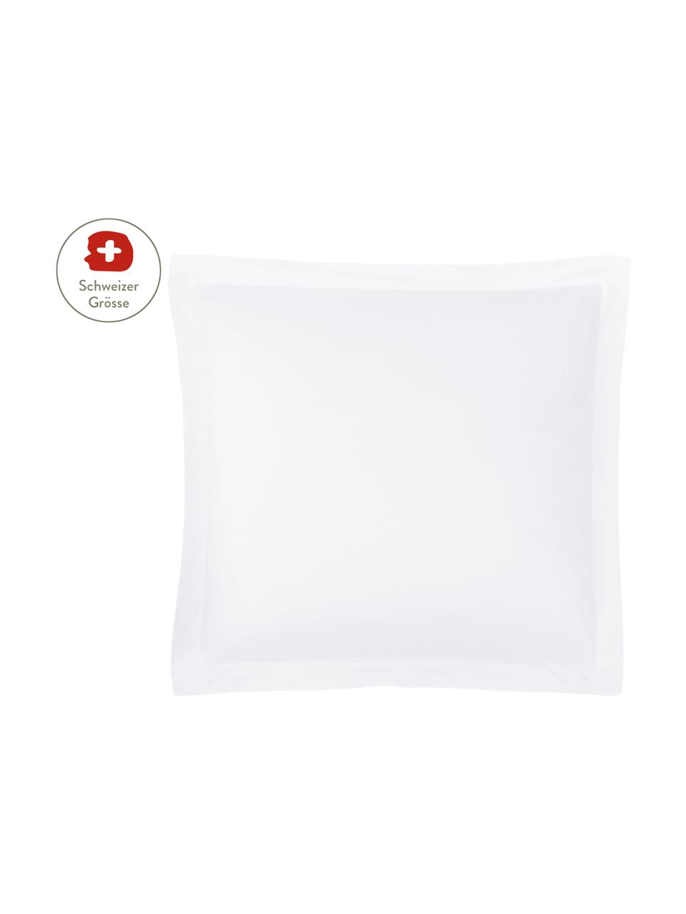 Baumwollsatin-Kissenbezug Premium in Weiss mit Stehsaum, 65 x 65 cm, Webart: Satin, leicht glänzend Fa, Weiss, B 65 x L 65 cm