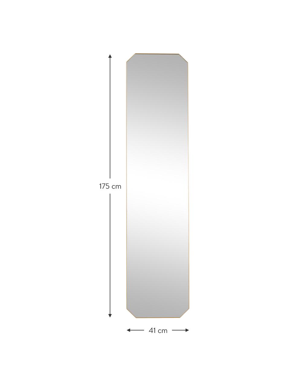 Miroir sur pied avec cadre en aluminium Bavado, Couleur laitonnée, larg. 41 x haut. 175 cm