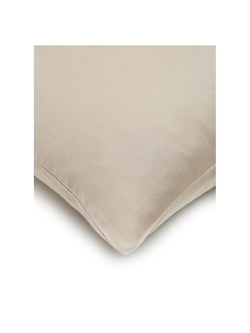 Pościel z satyny bawełnianej Comfort, Taupe, 200 x 200 cm + 2 poduszki 80 x 80 cm