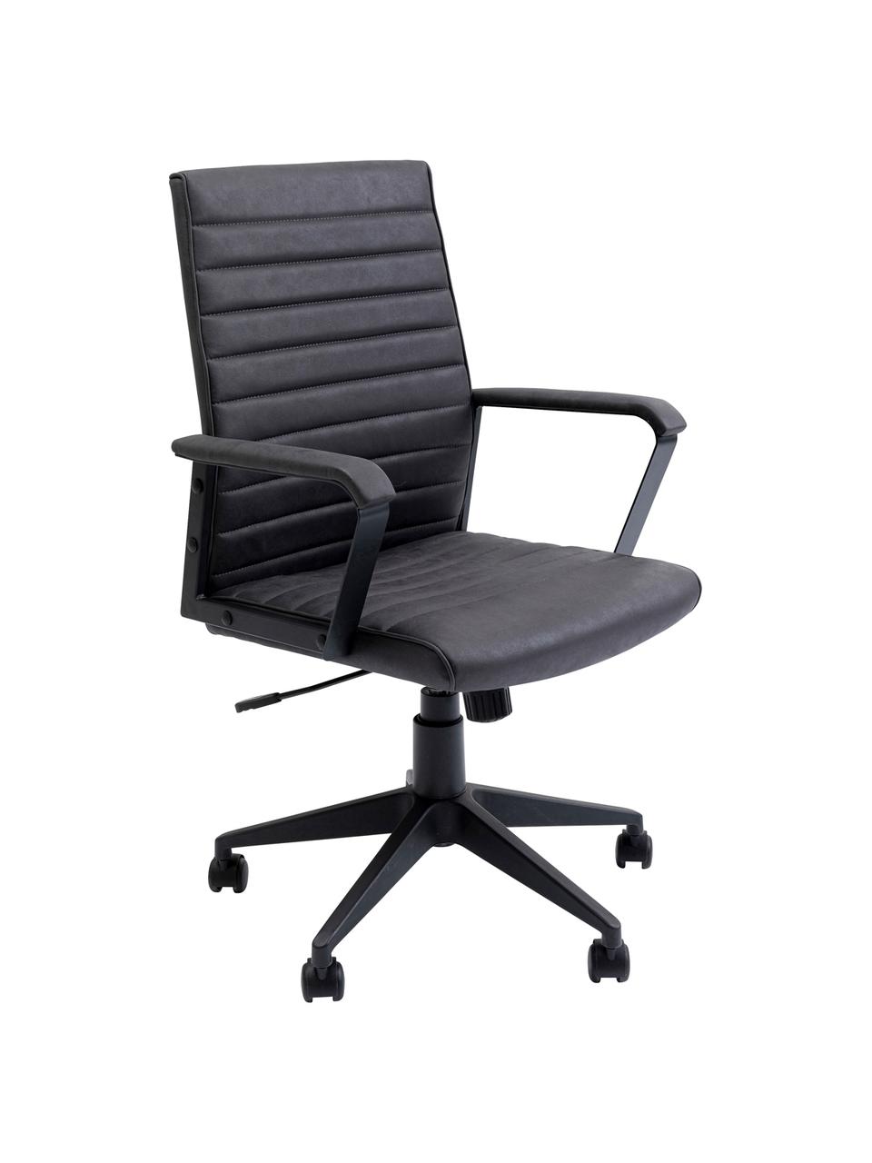 Krzesło biurowe ze sztucznej skóry Labora, obrotowe, Tapicerka: sztuczna skóra, Czarny, S 57 x W 105 cm