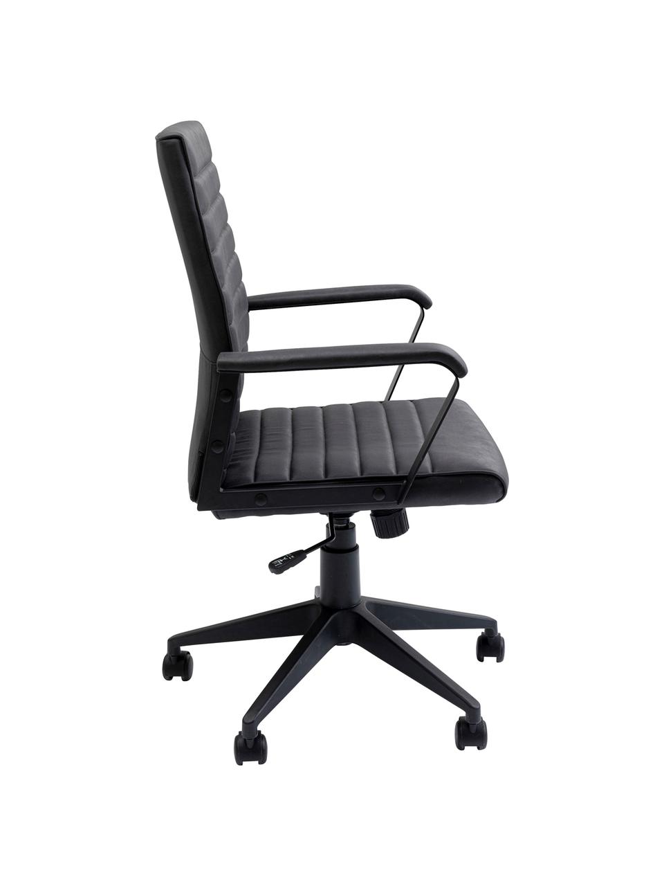 Krzesło biurowe ze sztucznej skóry Labora, obrotowe, Tapicerka: sztuczna skóra, Czarny, S 57 x W 105 cm