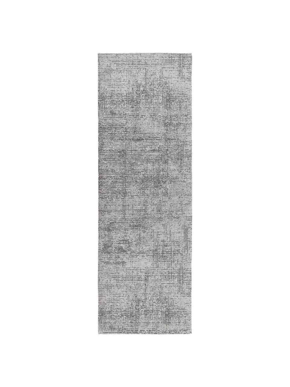 Loper Laurence, 70 % polyester, 30 % katoen, GRS-gecertificeerd, Grijs, zwart, B 80 x L 250 cm