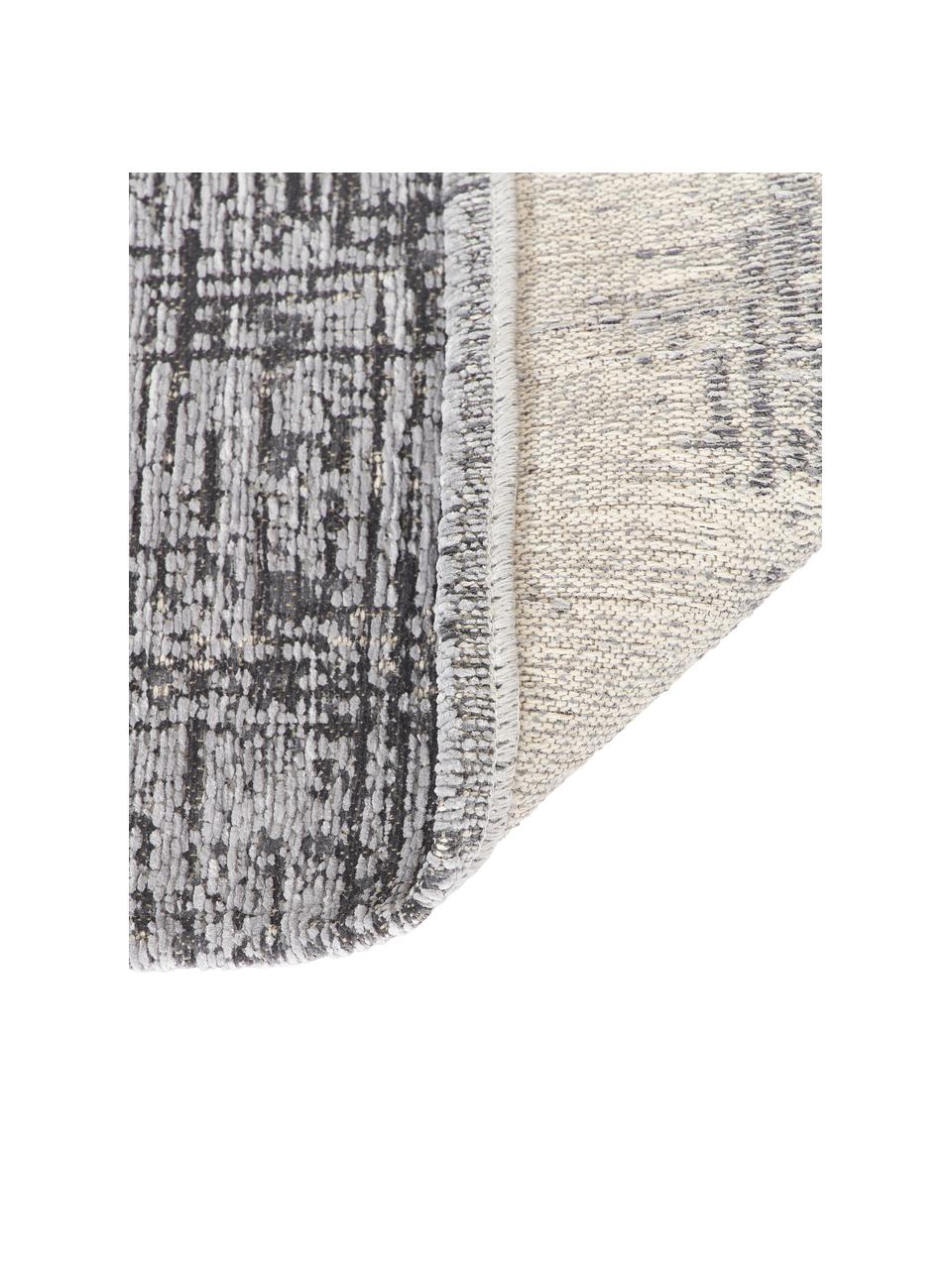 Loper Laurence, 70 % polyester, 30 % katoen, GRS-gecertificeerd, Grijs, zwart, B 80 x L 250 cm