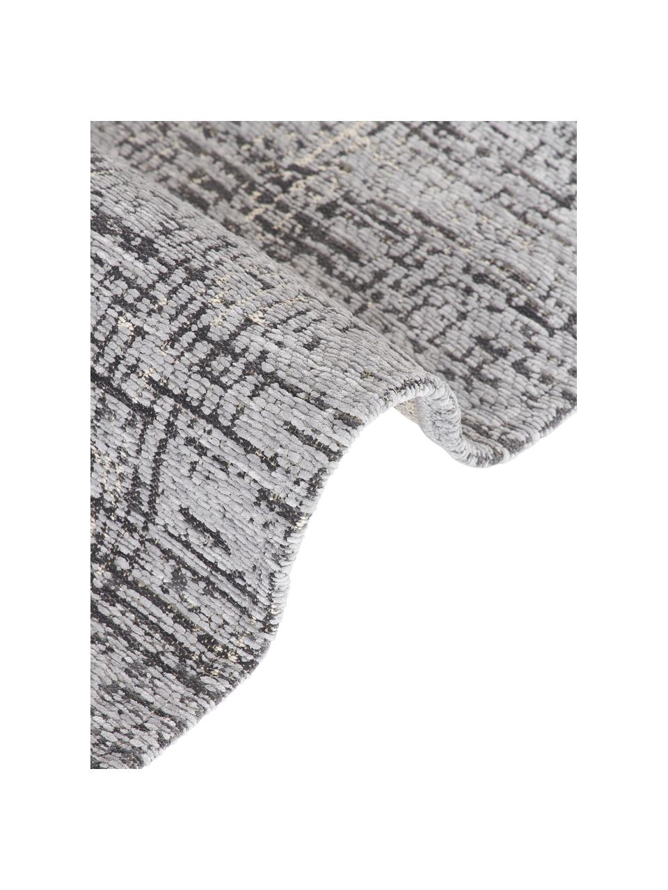 Loper Laurence, 70 % polyester, 30 % katoen, GRS-gecertificeerd, Grijs, zwart, B 80 x L 250 cm