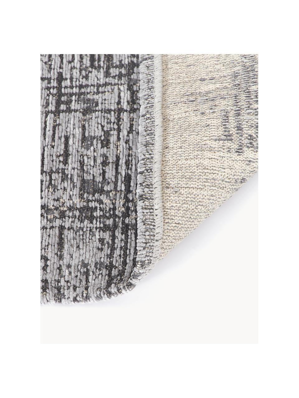 Tapis de couloir Laurence, 70% polyester, 30% coton, certifié GRS, Gris, noir, larg. 80 x long. 250 cm