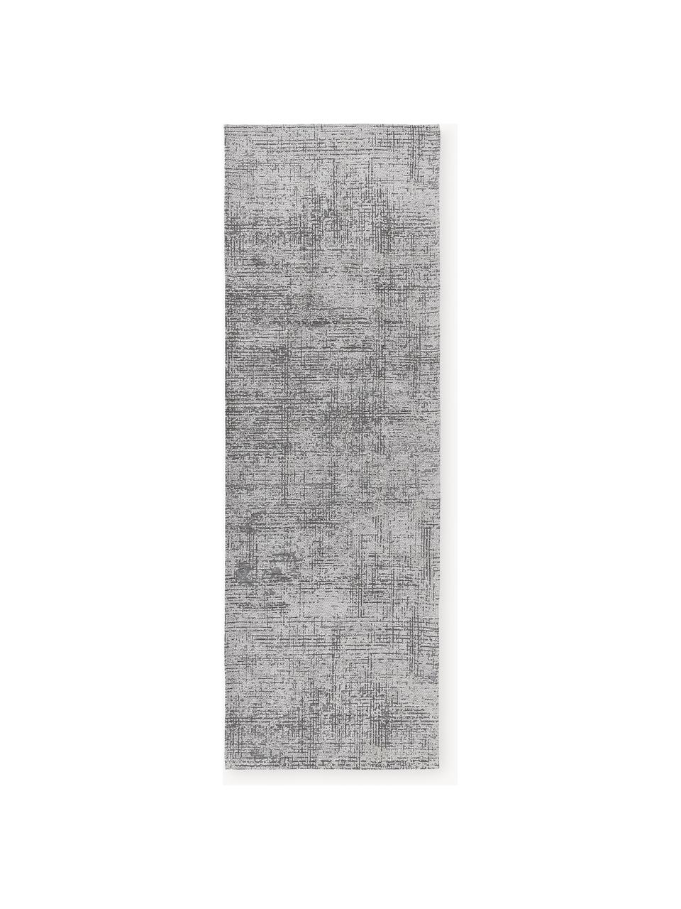 Loper Laurence, 70 % polyester, 30 % katoen, GRS-gecertificeerd, Grijs, zwart, B 80 x L 250 cm